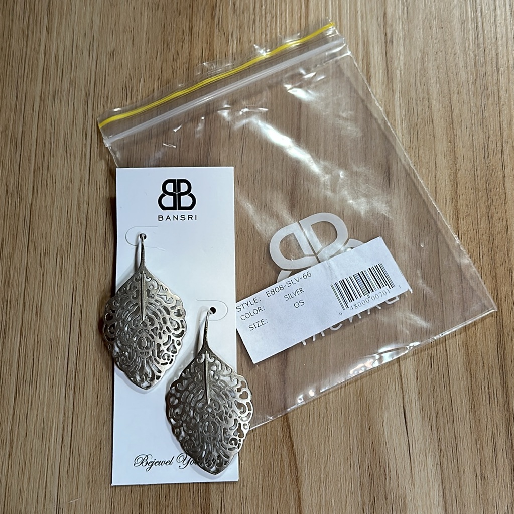 Bansri Silver Leaf Earrings